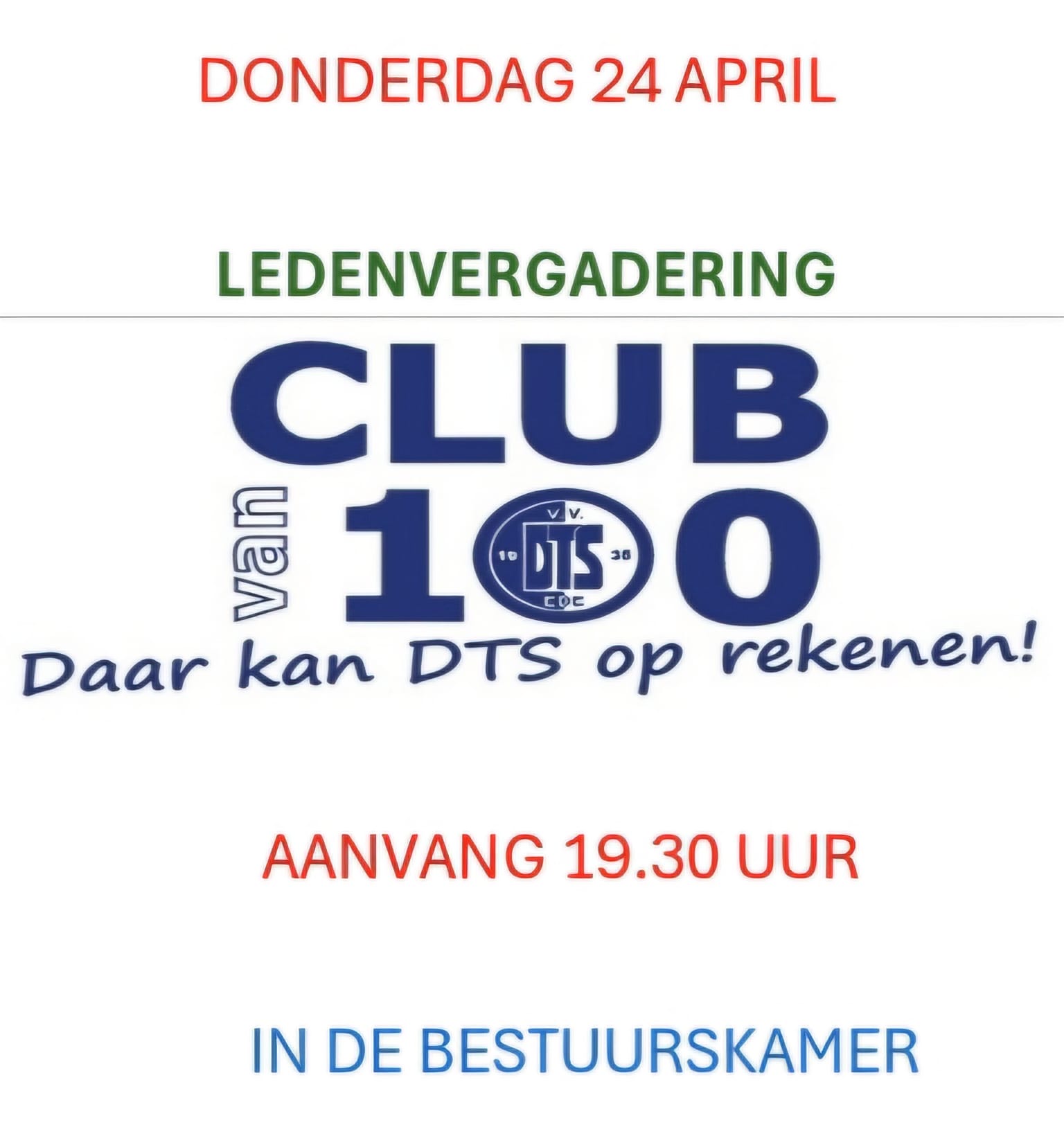 Ledenvergadering 24 april