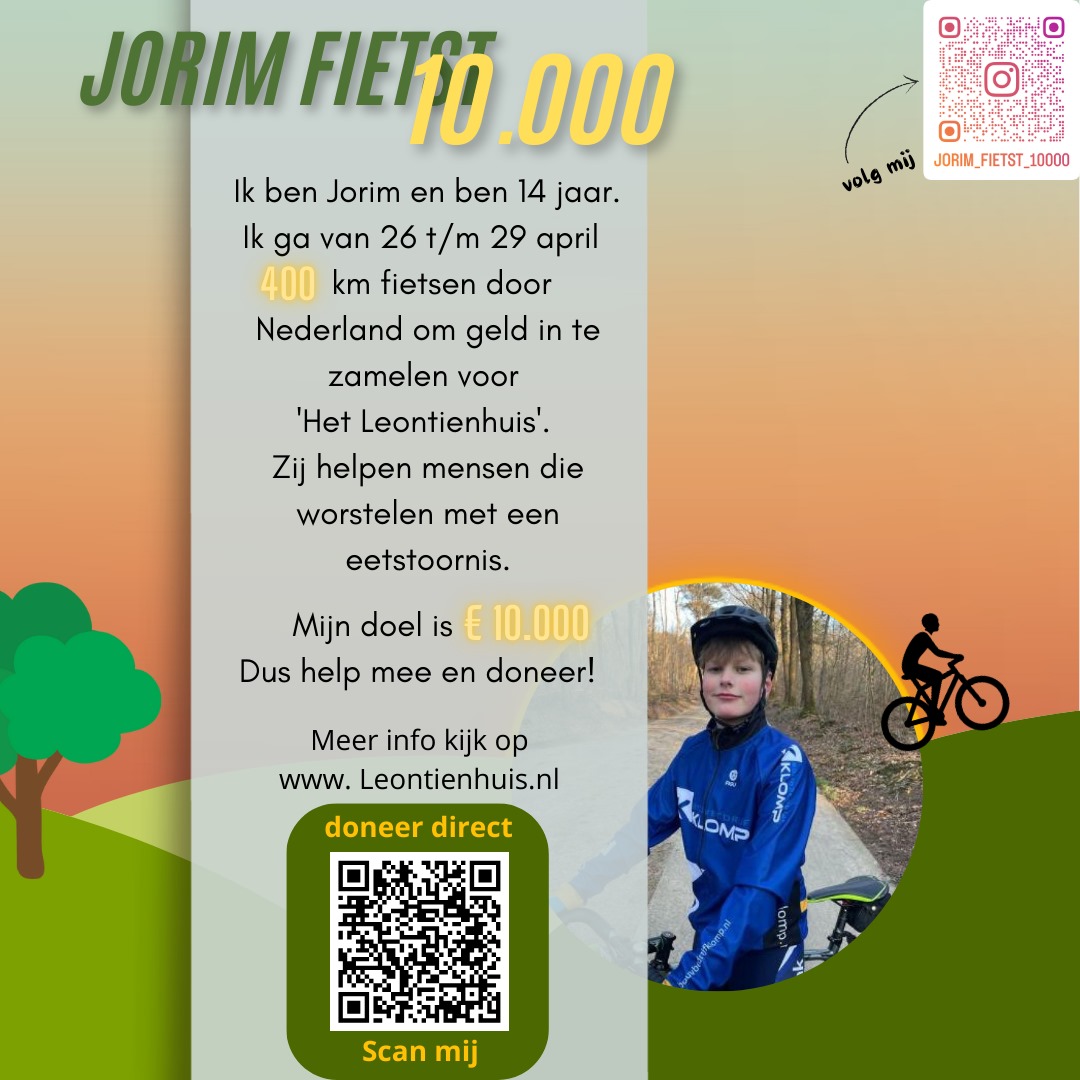 Jorim fietst voor het GOEDE DOEL!